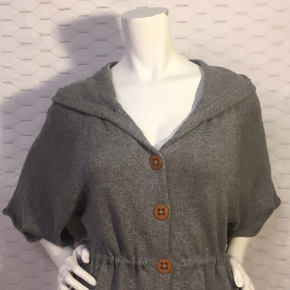 Anthro Sparrow Grey Sweater with Zipper Hoodie S - Picture 2 of 9